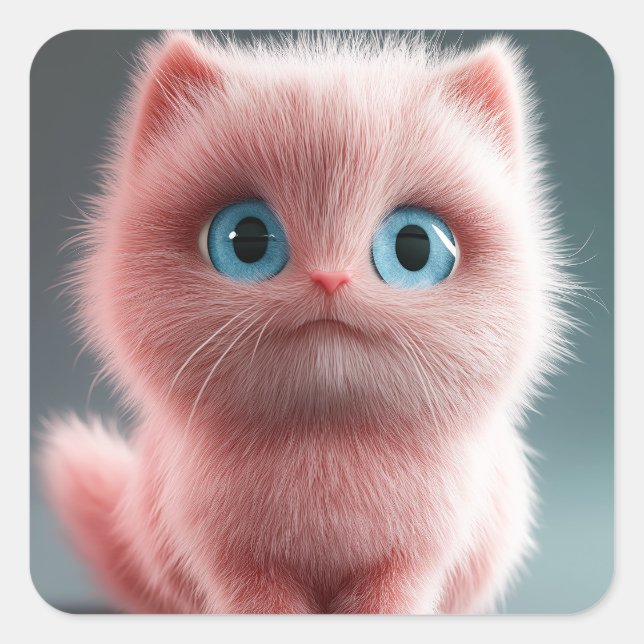 Sticker Carré Shmu - Le chaton rose (Devant)