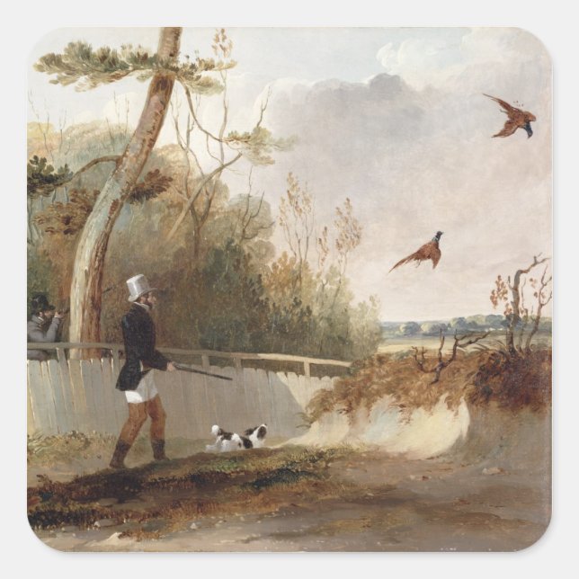 Sticker Carré Shooting de Pheasant (Devant)