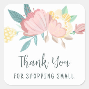 Sticker Carré Shopping Floral Petit Merci