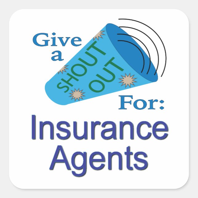 Sticker Carré Shout Out pour les agents d'assurance (Devant)