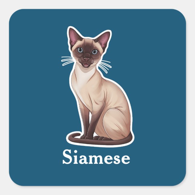 Sticker Carré Siamais (Devant)