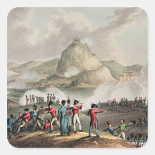 Sticker Carré Siège de Saint-Sébastien, gravé par Thomas