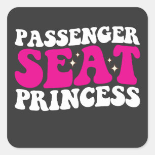 Sticker Carré Siège passager Princess Girl Car Super Retro