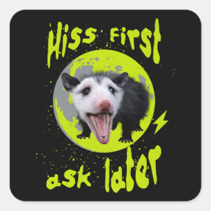 Sticker Carré Siffler d'abord, demander plus tard Humour drô