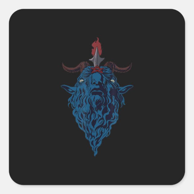 Sticker Carré Sigil De Baphomet Chèvre De Mendes Satan Dark Goth (Devant)