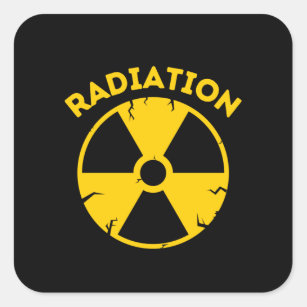 Sticker Carré Signal d'alerte de radiation