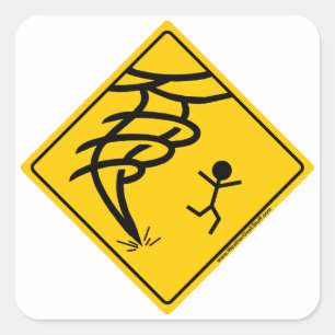 Sticker Carré Signal d'avertissement de tornade