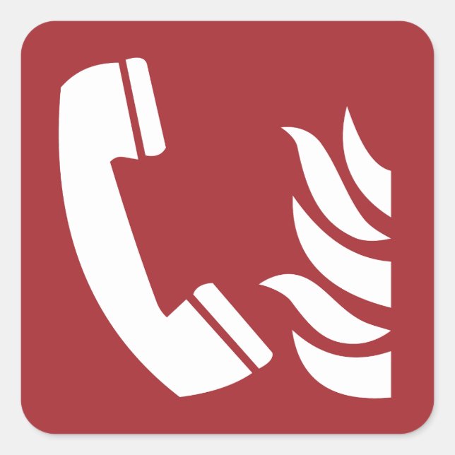 Sticker Carré Signal de sécurité téléphonique d'urgence (Devant)