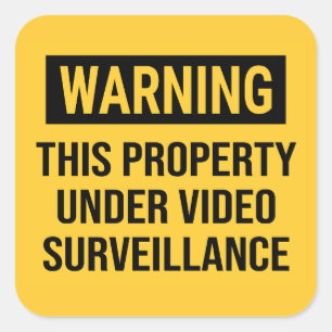 Sticker Carré Signal de surveillance vidéo