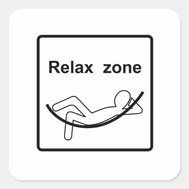 Sticker Carré Signal de zone de relaxation (Devant)