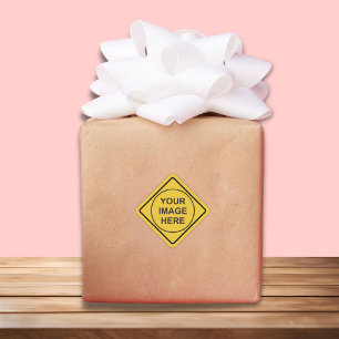 Sticker Carré Signal Diamant d'avertissement personnalisé