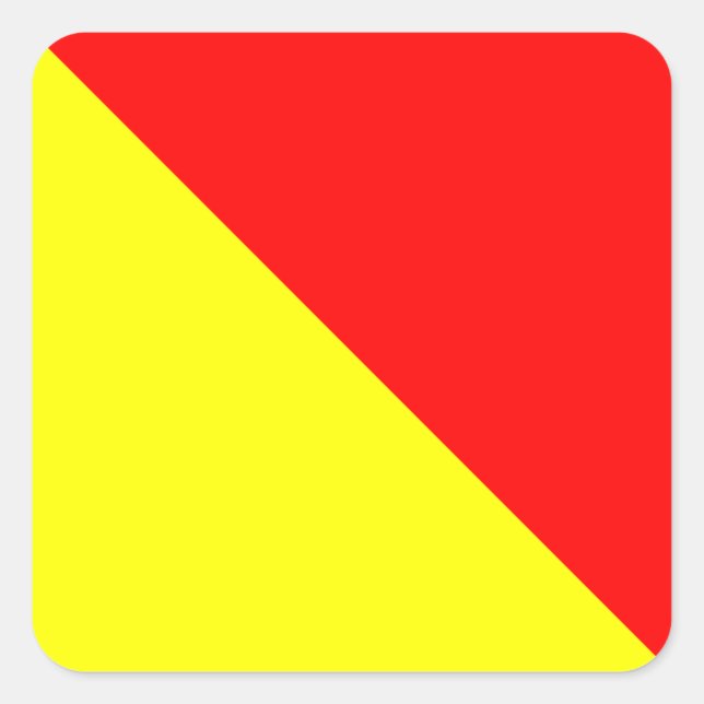 Sticker Carré Signal signalétique O (Oscar) (Devant)