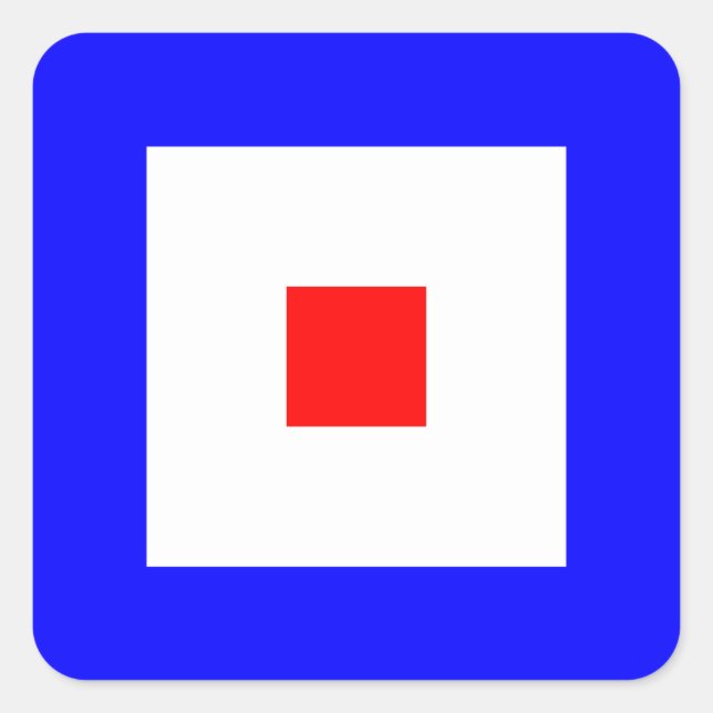 Sticker Carré Signal signalétique W (Whiskey) (Devant)