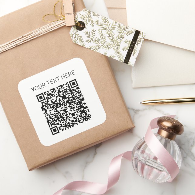 Sticker Carré Signature de code QR personnalisable (Cadeaux)
