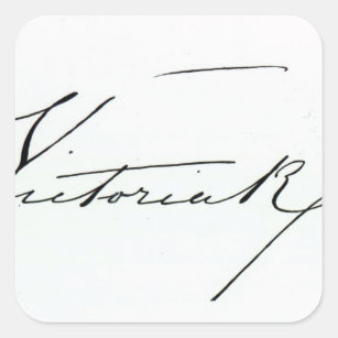 Sticker Carré Signature de la Reine Victoria (à l'encre sur le