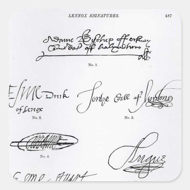 Sticker Carré Signatures des XVIe et XVIIe siècles (Devant)