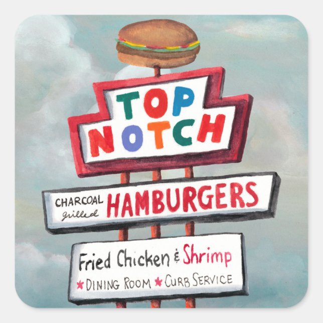 STICKER CARRÉ SIGNE D'ALIMENTATION RAPIDE (Devant)