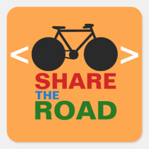 Sticker Carré signe de cyclistes de respect