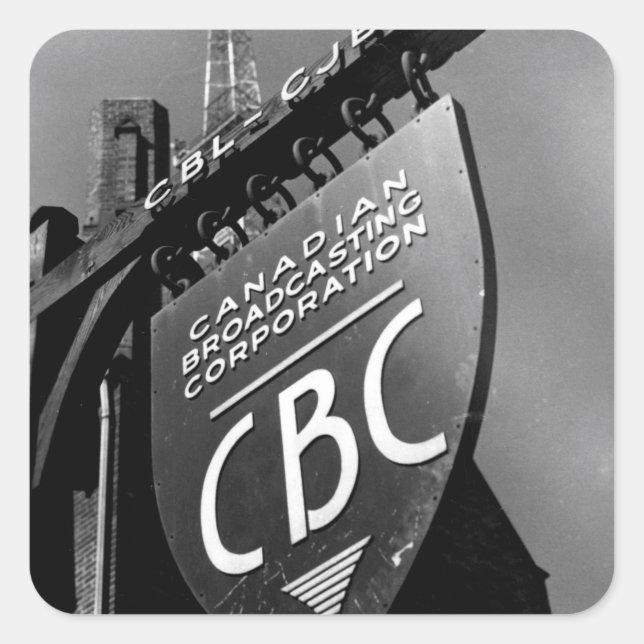 Sticker Carré Signe de la rue Jarvis de CBC (années 1940) (Devant)