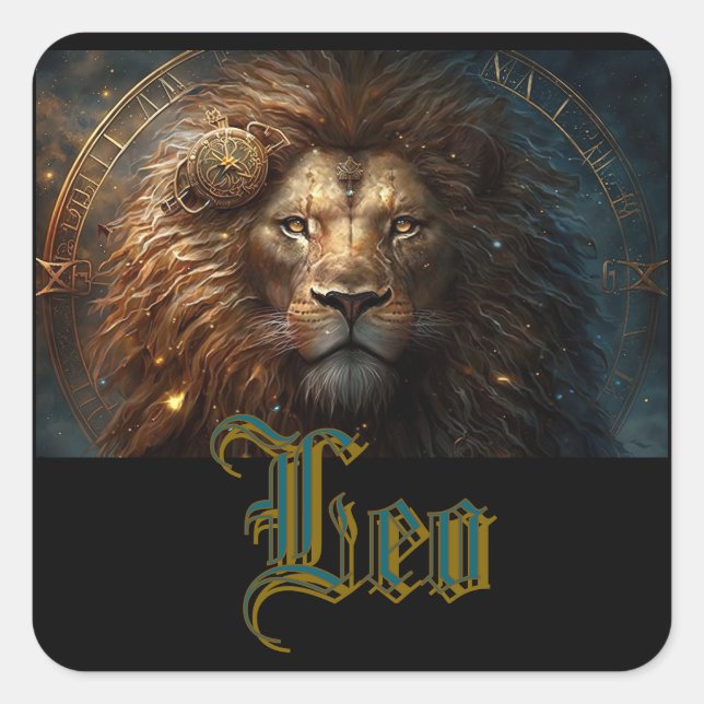 Sticker Carré Signe du zodiaque Lion (Devant)