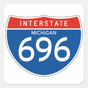 Sticker Carré Signe d'un état à un autre 696 - le Michigan