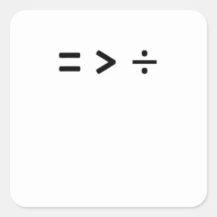 Sticker Carré signe égal à mathématique supérieur à Diviser