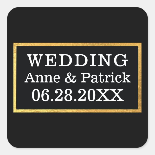 Sticker Carré signe rectangle mariage (Devant)
