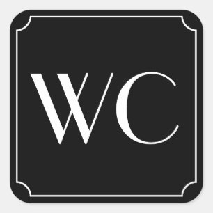 Sticker Carré Signe toilette