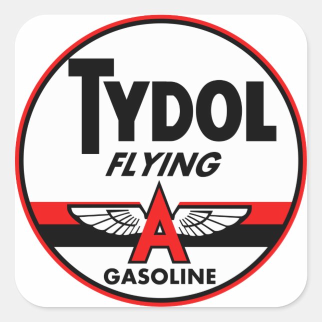 Sticker Carré Signe vintage Tydol Flying Gasoline (Devant)