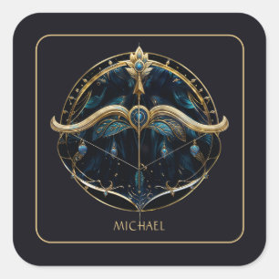 Sticker Carré Signe zodiacal du Centaure Cosmique Sagittaire Noi
