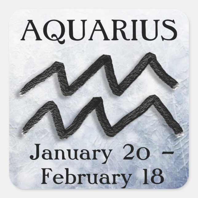 Sticker Carré SIGNE Zodiaque Aquarius Horoscope Astrologie (Devant)