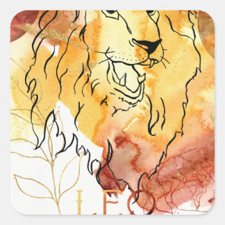 Sticker Carré Signe zodiaque Leo Lion anniversaire horoscope ora