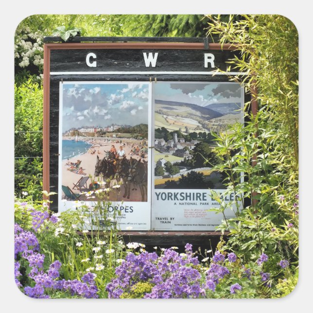 Sticker Carré SIGNES DE LA GARE vintage (Devant)