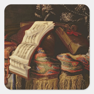 Sticker Carré Silence Life a Book of Sheet Music