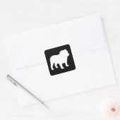 Sticker Carré Silhouette anglaise blanche de bouledogue (Enveloppe)