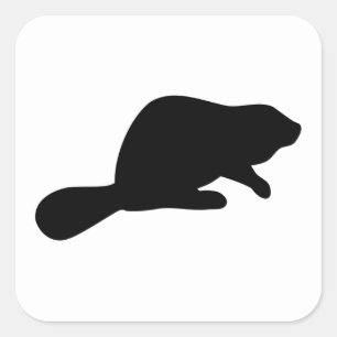 Sticker Carré Silhouette beaver