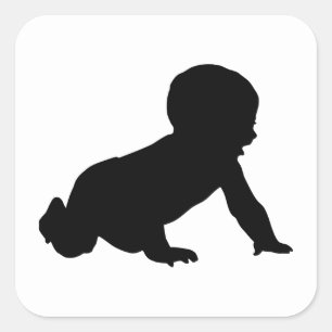 Sticker Carré Silhouette bébé