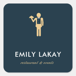 Sticker Carré Silhouette bleue beige