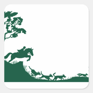 Sticker Carré Silhouette chasse Fox