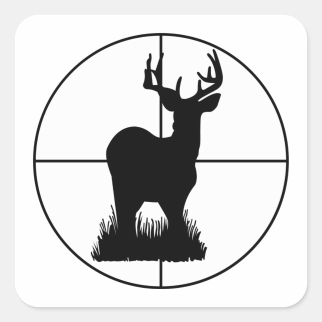 Sticker Carré Silhouette de cible de chasse au cerf (Devant)