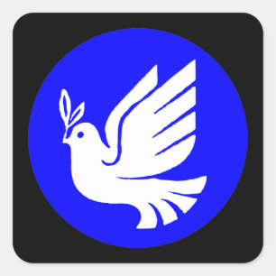 Sticker Carré Silhouette de colombe blanche très amusante