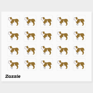 Sticker Carré Silhouette de couleur de bouledogue