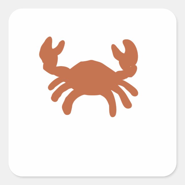 Sticker Carré Silhouette de crabe en bronze (Devant)