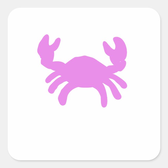 Sticker Carré Silhouette de crabe rose (Devant)