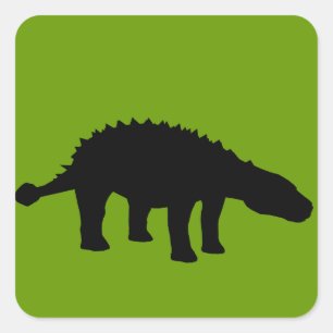 Sticker Carré Silhouette de dinosaure Ankylosaurus