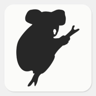 Sticker Carré Silhouette de koala