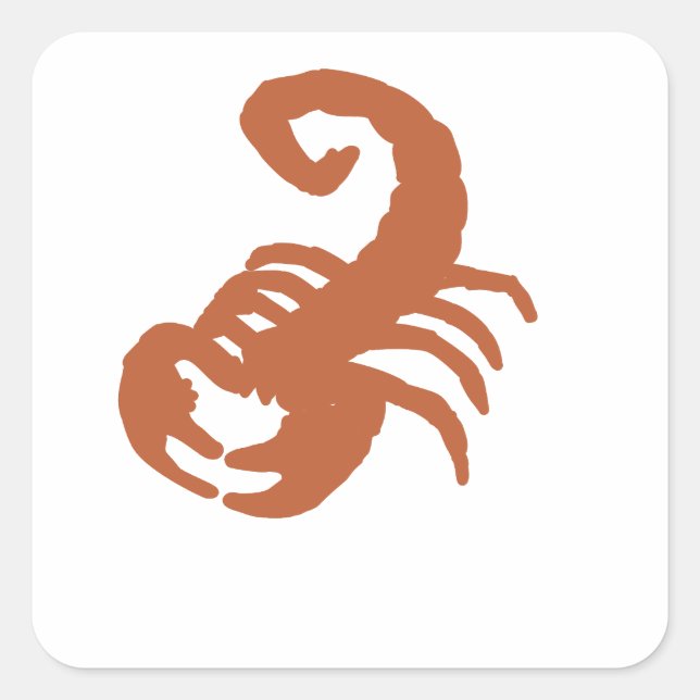 Sticker Carré Silhouette de Scorpion Zodiaque en Bronze  (Devant)