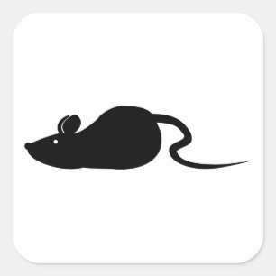 Sticker Carré Silhouette de souris