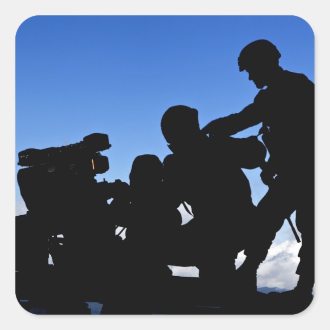Sticker Carré Silhouette des soldats (Devant)