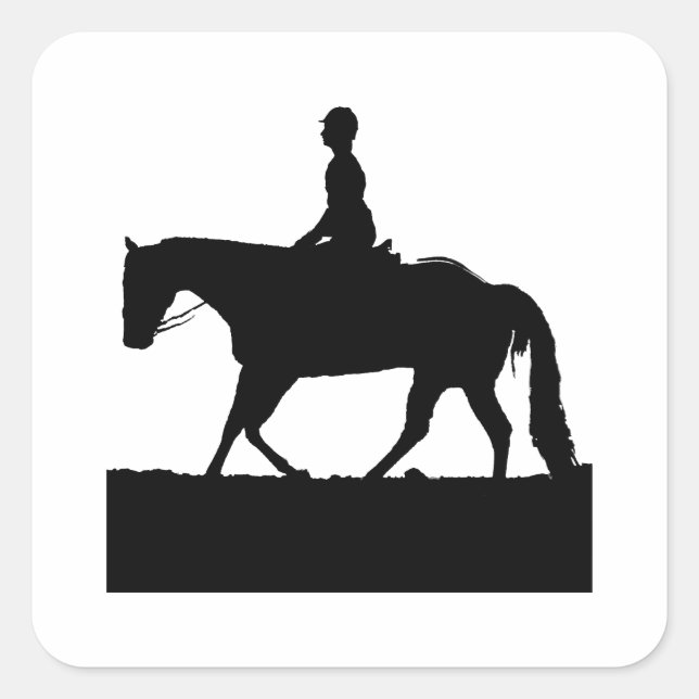 Sticker Carré Silhouette du cheval (Devant)